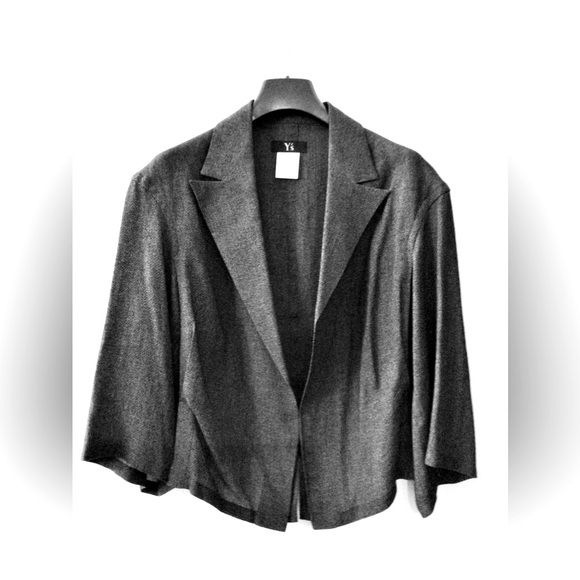 Y’s by Yohjii Yamamoto - Charcoal Grey Light Jacket w 3/4 Sleeves - US 4 - Picture 4 of 6